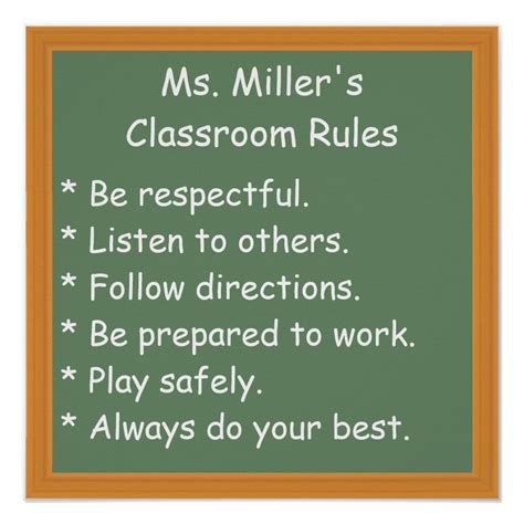 Customizable Classroom Rules Poster Zazzle Classroom Rules Classroom Rules Poster