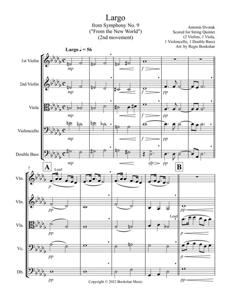 Largo From Symphony No 9 From The New World Db String