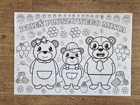 Kolorowanka XXL DZIEŃ PLUSZOWEGO MISIA PDF Teach Fun by Monia