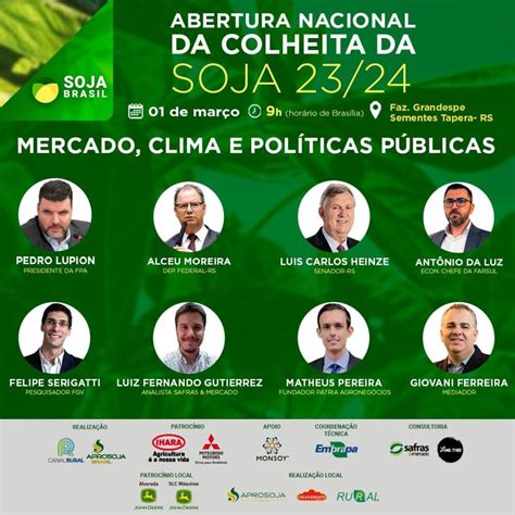 Abertura Da Colheita Nacional Da Soja Nesta Sexta Feira