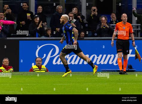 Federico Dimarco Celebrates After Scoring A Goal During The Serie A