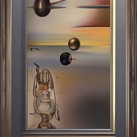 Black Circle Surrealism Salvador Dali Matte Background Melting Oil On Canvas Ai Generated