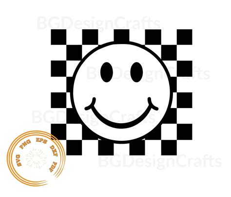 Smiley Face With Checkered Pattern Smiley Face Svg Checkered Svg