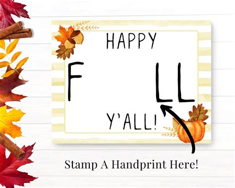 Happy Fall Y All Handprint Sign Preschool Activities For Etsy