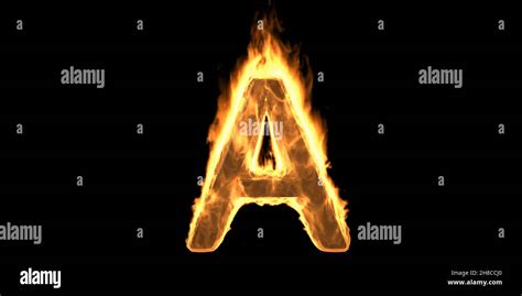 Feuer Alphabet Buchstabe A Flammende Brennschrift Brennende Flamme