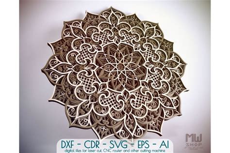 M100 Laser Cut Mandala Dxf Layered Mandala Pattern