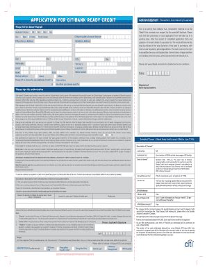 Fillable Online Citi Co Cgs Ready Credit Application Forms Emi Ver