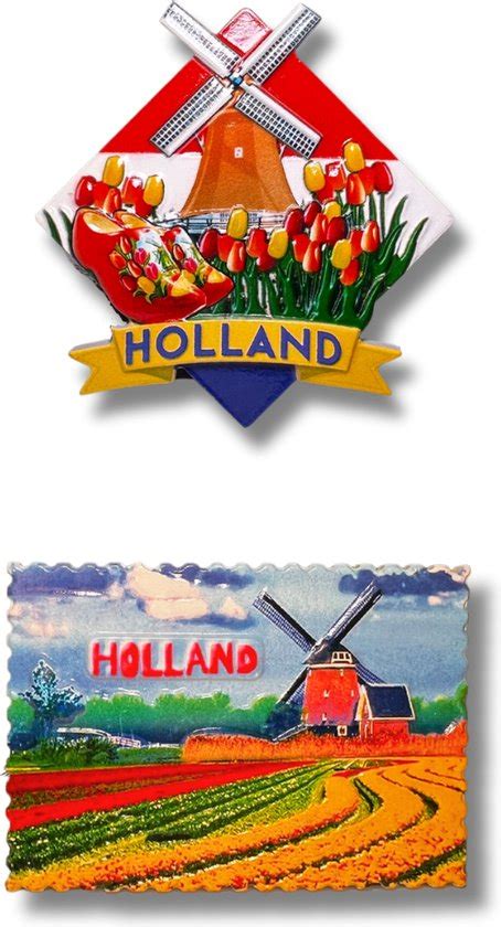 Koelkastmagneten Set Holland Stuks Molens Typische Souvenirs