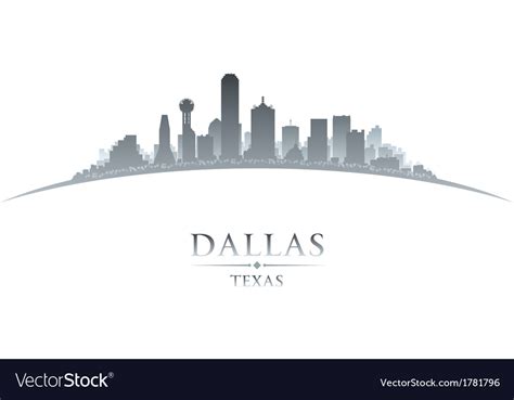 Dallas Texas City Skyline Silhouette Royalty Free Vector