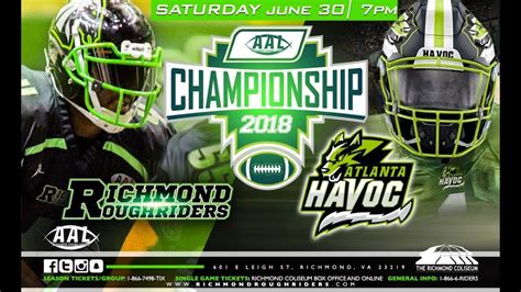 Atlanta Havoc Vs Richmond Roughriders 2018 Youtube