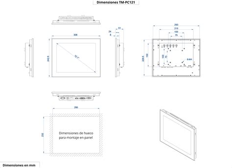 TM PC121 Monitor táctil industrial IP65 frontal 12 1 TEGA