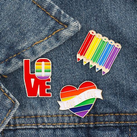 Prideoutlet Lapel Pins Retro Rainbow Pencils Lapel Pin