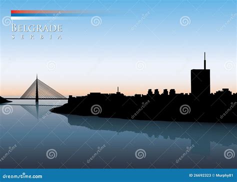 Belgrade Skyline Silhouette Cartoon Vector 244803383