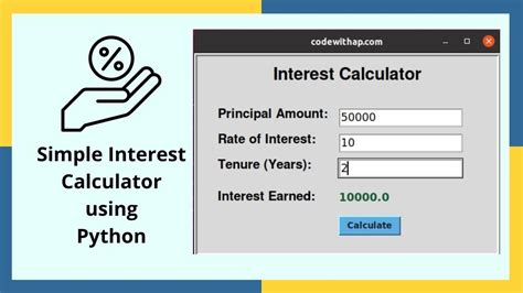 Python Simple Interest Calculator Gui Tkinter App Youtube