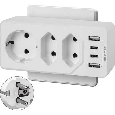 Prise Multiple Multiprise Murale Prises Et Usb A Usb C Prise