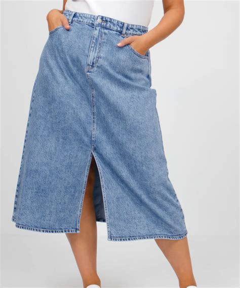 Commonry The A Line Midi Denim Skirt