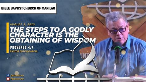 The Steps To A Godly Character Is The Obtaining Of Wisdom Pastor