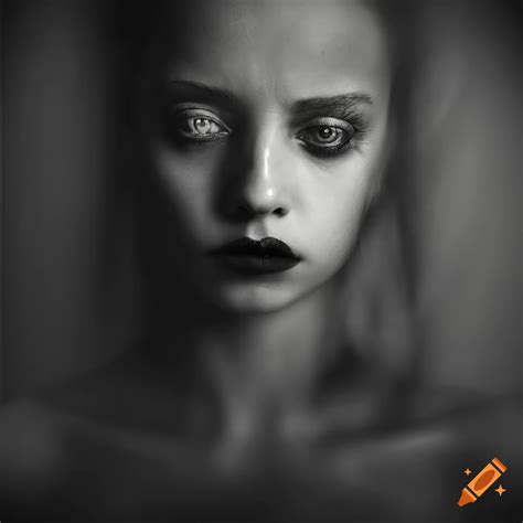 Surreal Black And White Portrait In Monochrome Photography On Craiyon