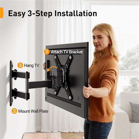 Perlegear Full Motion Tv Wall Mount For Inch Tvs Monitors In