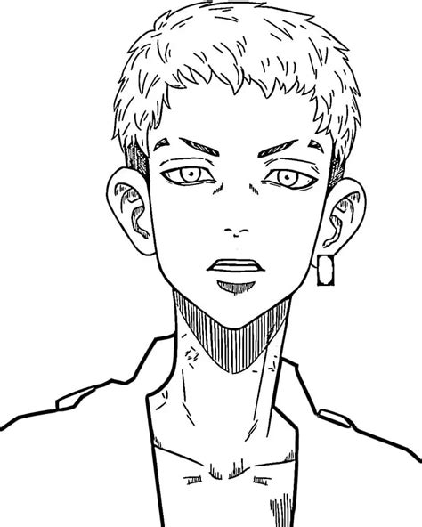 Takashi Mitsuya Tokyo Revengers Coloring Page Free Printable Coloring