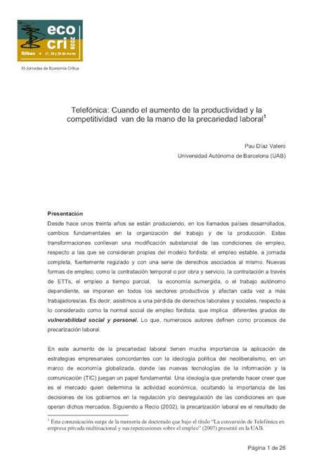 PDF La precariedad laboral en telefónica diaz valero DOKUMEN TIPS