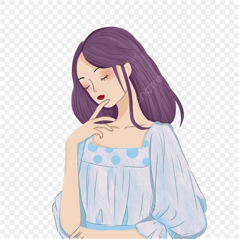 Quiet Girl PNG Image, Character Teenage Girl Quiet Girl Girl Quiet, Teenage Girl Clipart, Hand ...