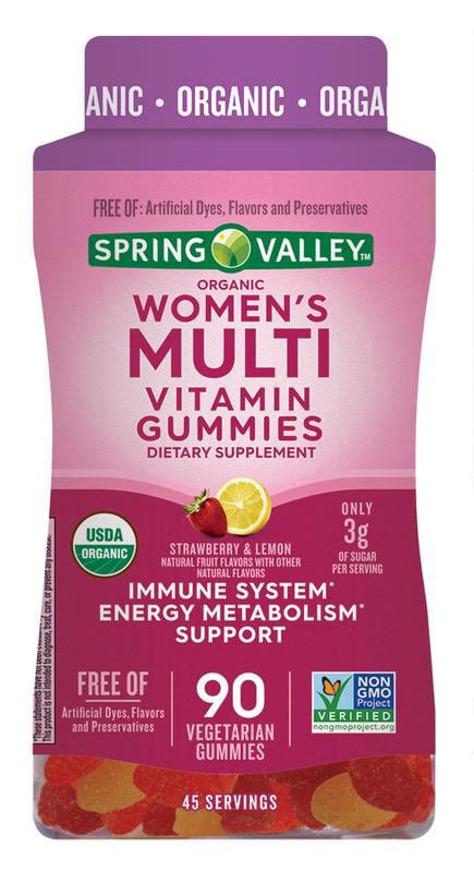 Spring Valley Organic Womens Multivitamin Vegetarian Gummies 90ct