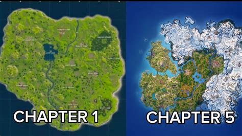 Fortnite Map Evolution Chapter 1 Chapter 5 Youtube