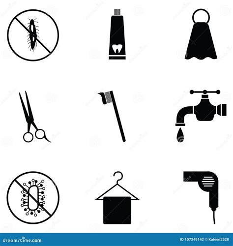 Hygiene Icon Set Stock Vector Illustration Of Bath 107349142