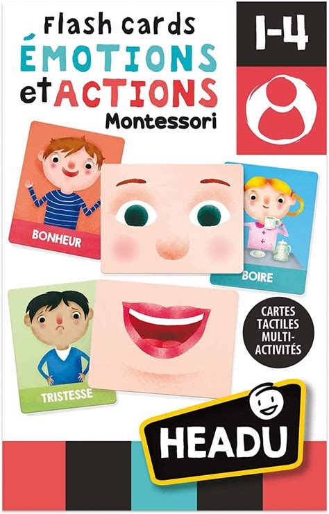 Flashcards Émotions et Actions Montessori Or Emotions and Actions Flas