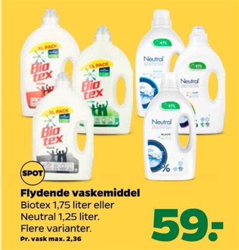 Biotex Vaskemiddel Flydende Tilbud Hos Netto