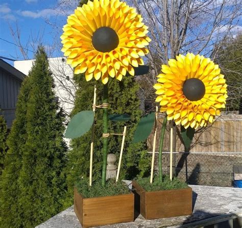 Tournesols En Papier Debout Fleurs En Papier Avec Tige Fleurs En Papier