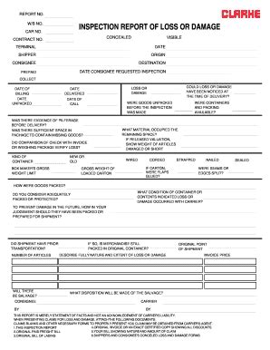 Fillable Online Inspection Report Lines Clarkelink Fax Email Print