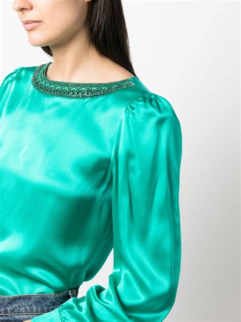 Alberta Ferretti Silk Long Sleeved Blouse Farfetch