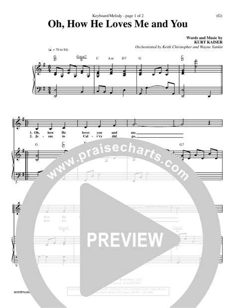 Oh How He Loves You And Me Sheet Music Pdf Kurt Kaiser Praisecharts