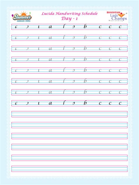 Lucida Handwriting Day 1 Pdf