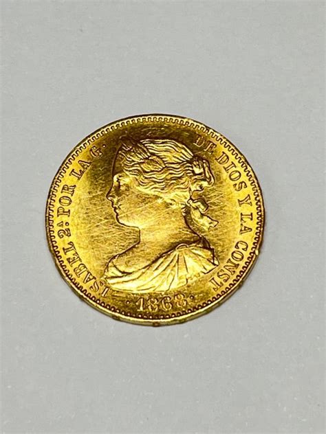 Spain Isabel II 1833 1868 10 Escudos 1868 18 68 Madrid Catawiki