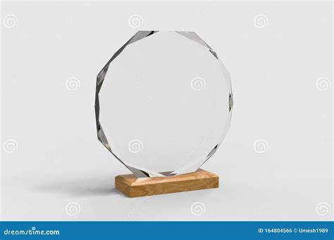 Trofeo Transparente De Cristal En Blanco Para Burlarse Ilustración 3d