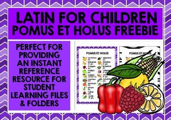 LATIN FRUITS VEGETABLES LIST FREEBIE By Lively Learning Classroom