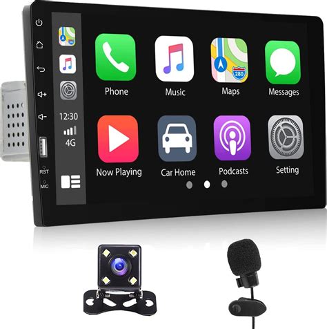 Hikity Carplay Autoradio 1 Din avec Android Auto 9 Pouces Écran Tactile