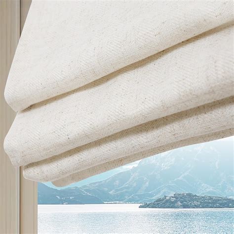 Amazon Artdix Cordless Linen Roman Shades Natural Custom Fabric