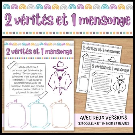 2 vérités et 1 mensonge FRENCH Two Truths and a Lie Ice Breaker