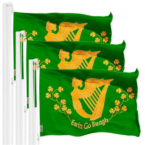 G128 3 Pack: Erin Go Bragh Flag | 3x5 Ft | LiteWeave Pro Series Printed ...
