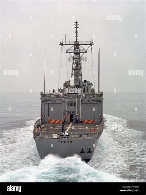 Aerial Stern View Of The Oliver Hazard Perry Class Guided Missile