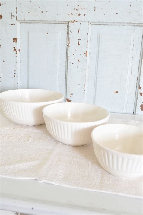 White Serving Bowl Set Becky S Farmhouse