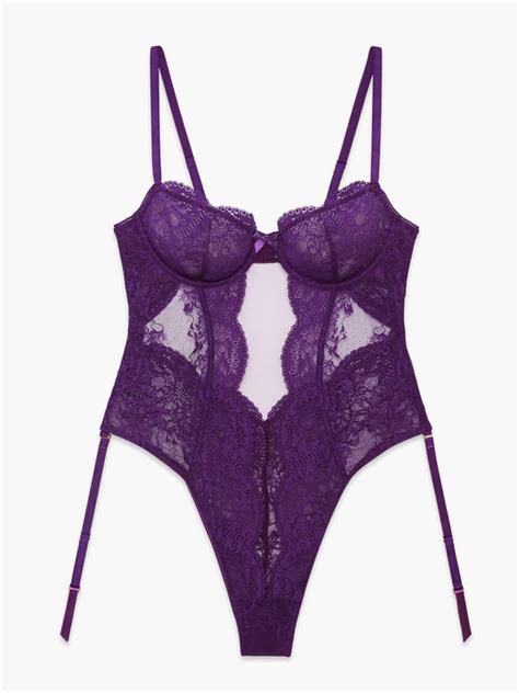 Haute Lace Teddy In Purple Savage X Fenty