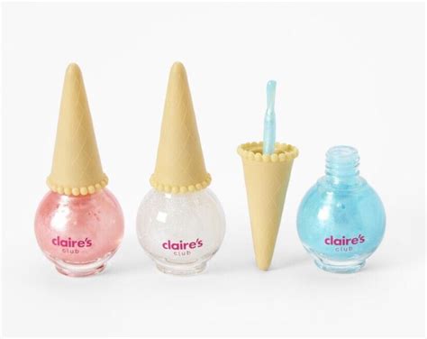 Claires Ice Cream Truck Girls Water Base Peel Off Nail Polish Set Pink