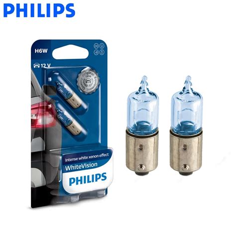 Philips H6w 12v 6w Bax9s White Vision 4000k Car Conventional Interior