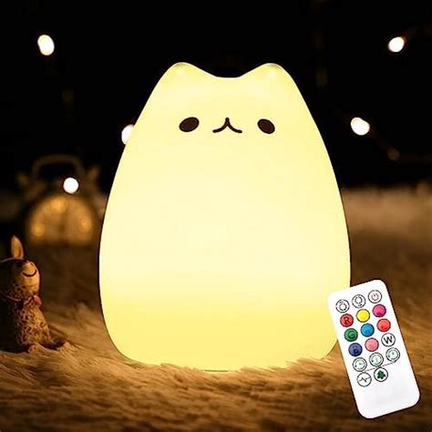 Litake Kitty Night Light Usb Rechargeable Silicone Cute Cat Night