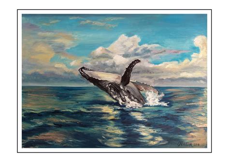 Humpback Whale Art Print Of Original Oil Painting By Etsy